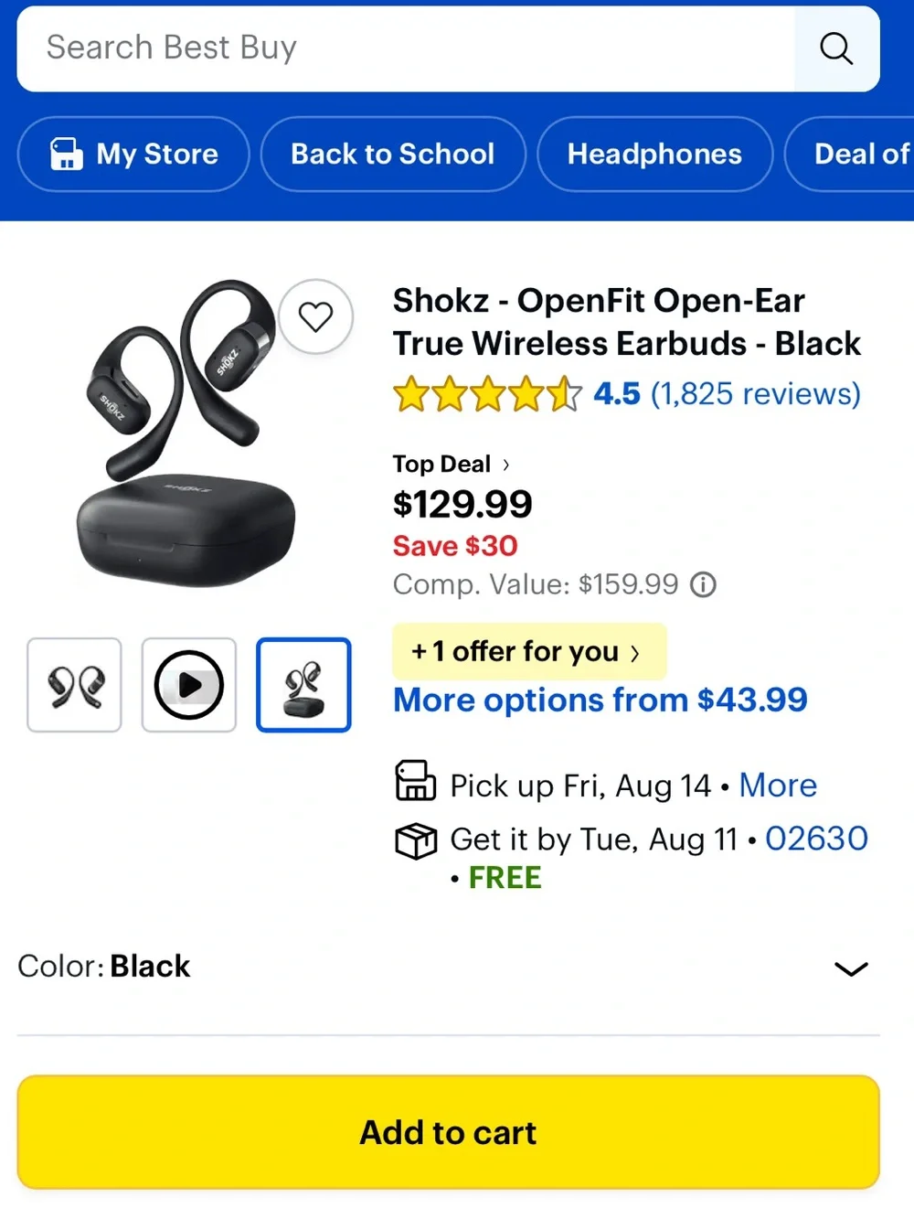 Shokz OpenFit Open-Ear True Wireless Headphones (Model T910)
